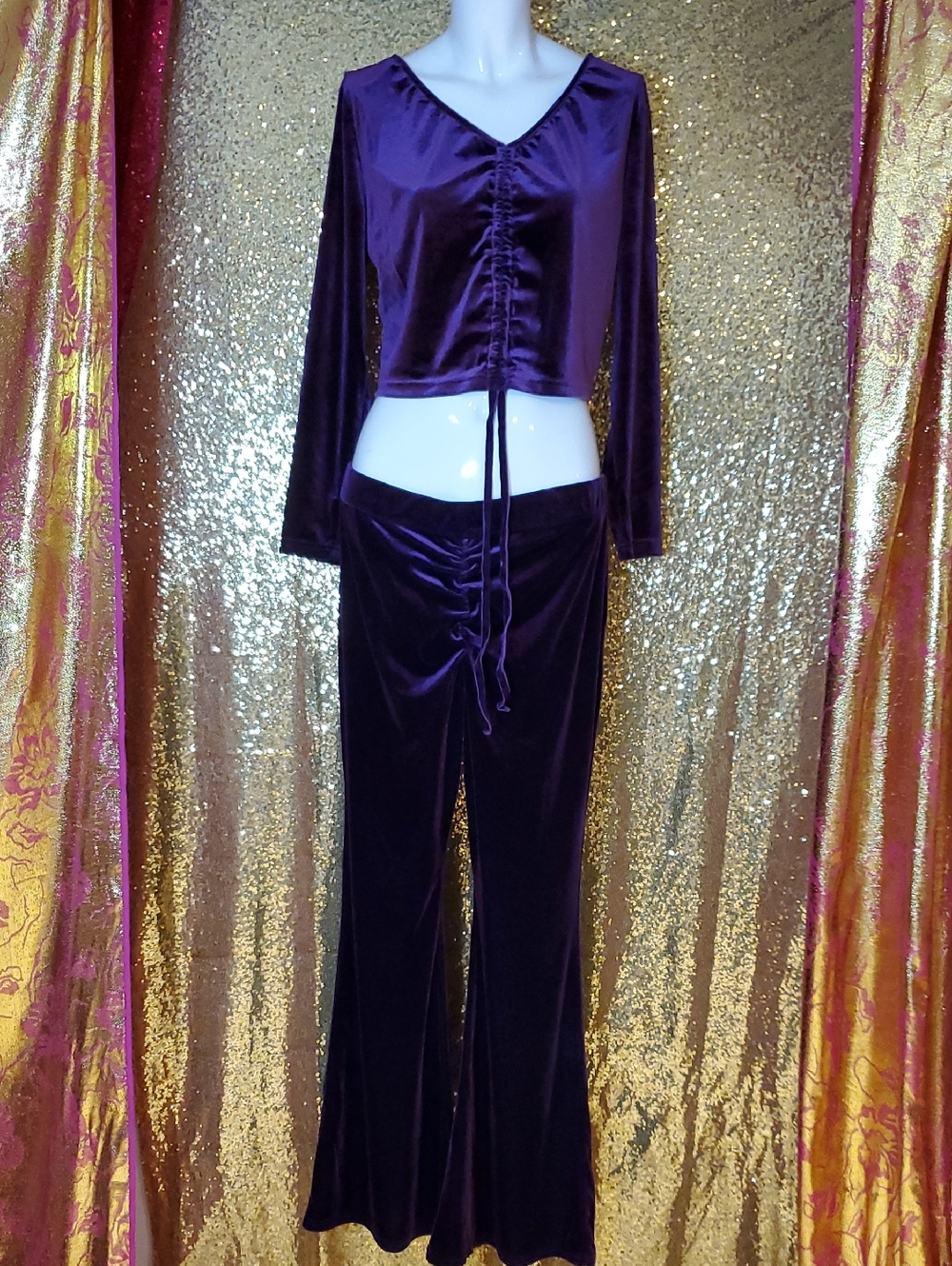 SHEIN Purple Velvet Two-Piece Set